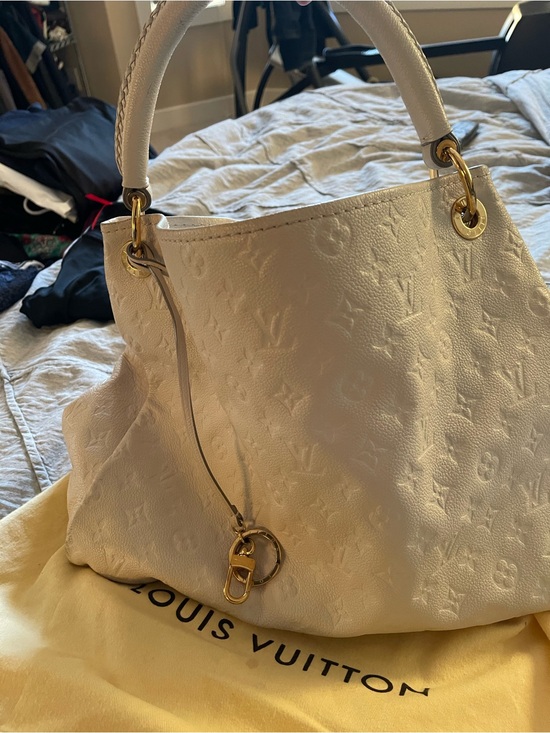 Louis Vuitton Handbags - Louis Vuitton Cream Monogram Empreinte Shoulder Bag with Gold Hardware